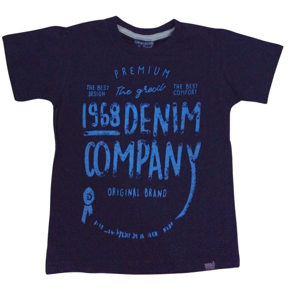 Camiseta Vrasalon Masc Azul Marinho Manga Curta