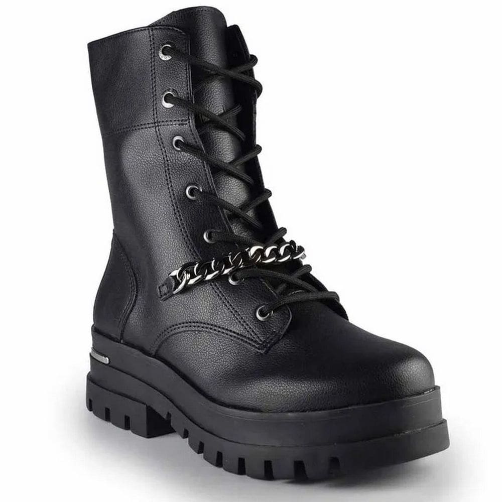 Bota Coturno Feminino Tratorado Cano Medio Via Marte 007-002