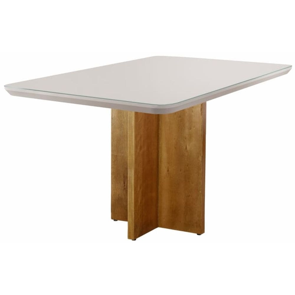 Mesa de Jantar Moderna com Vidro - Roma-1,20x0,80m - Móveis Mundial