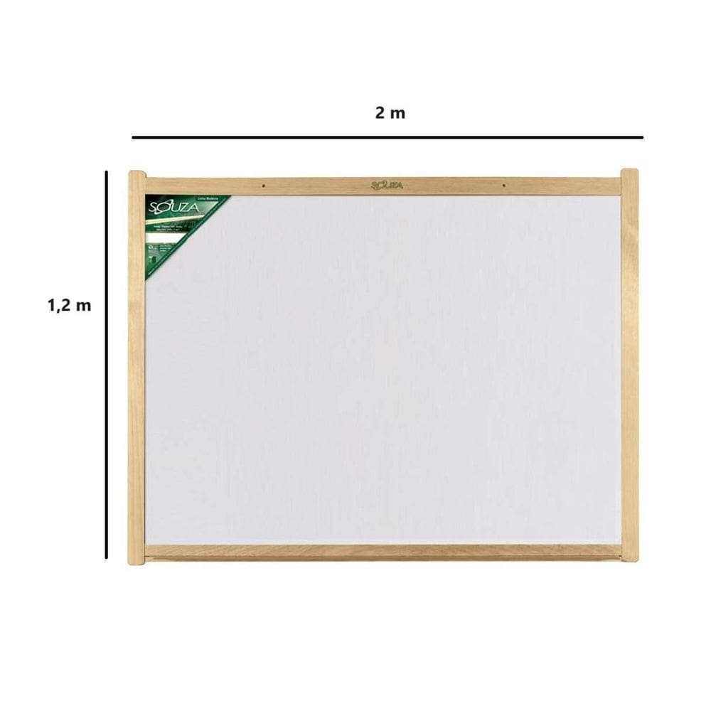 Quadro Branco Moldura Madeira 200X120Cm Magitel