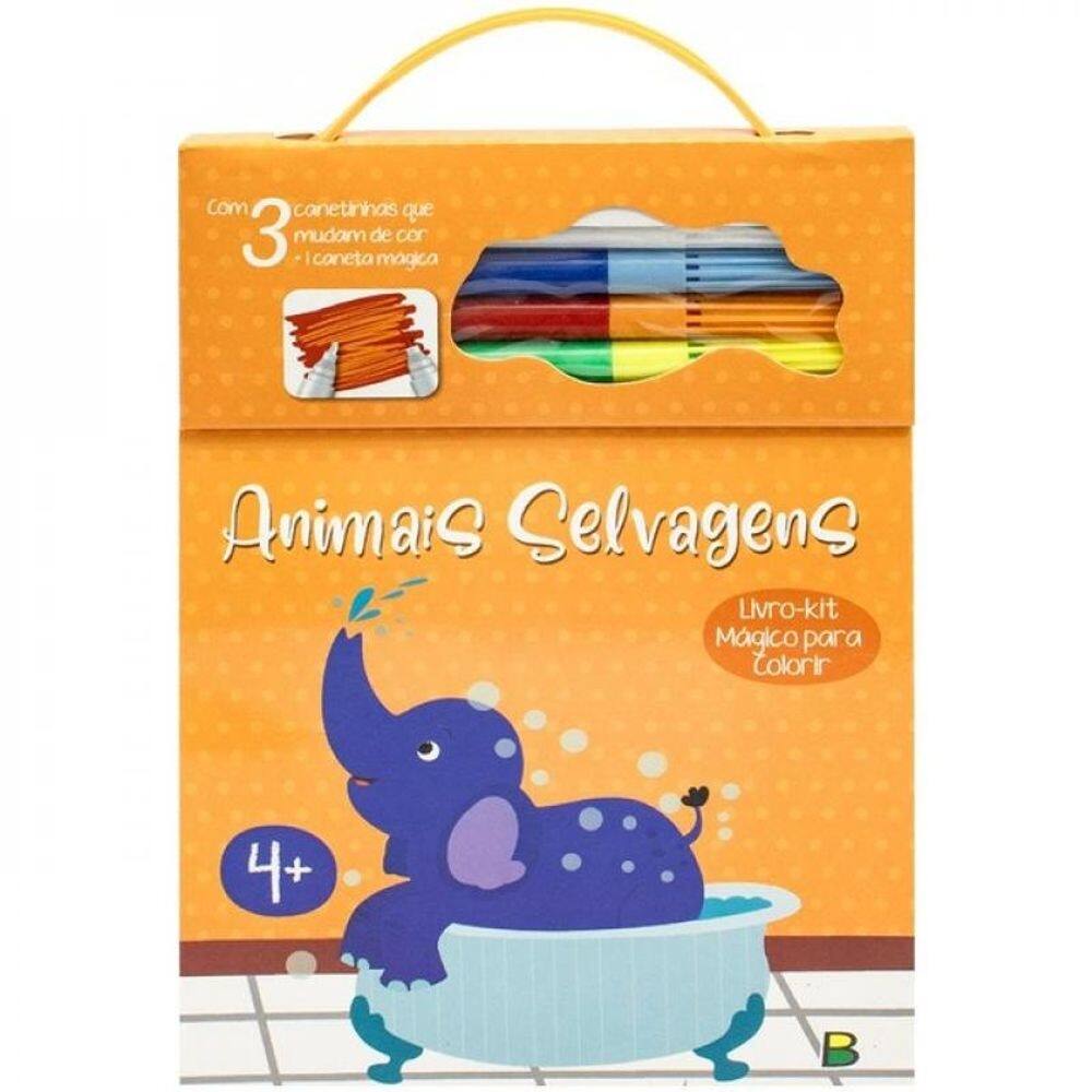Livro-Kit Mágico Para Colorir: Animais Selvagens