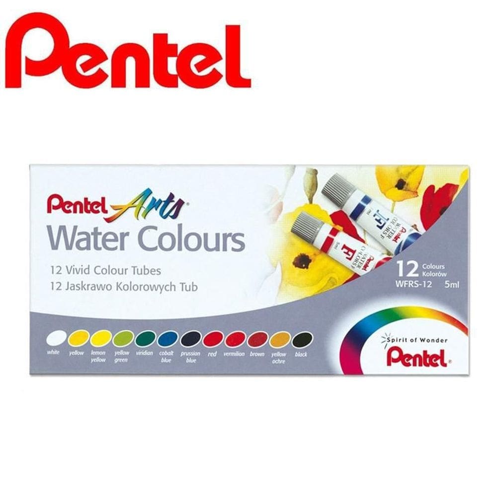 Tinta Aquarela Pentel 12 Cores WFRS-12