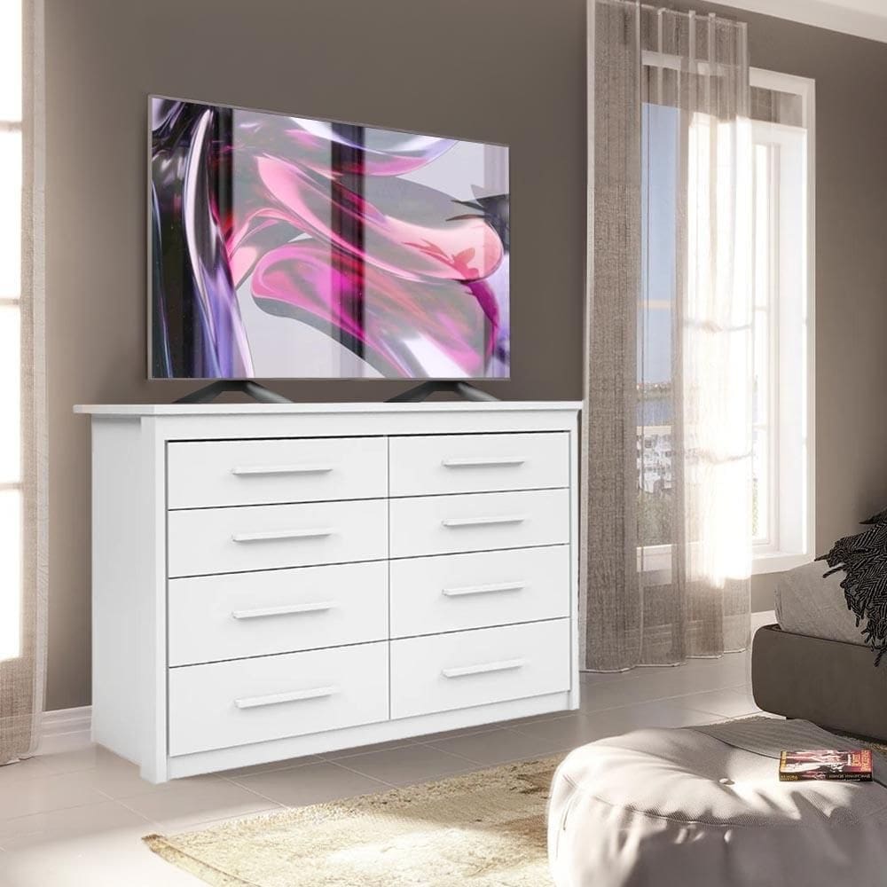 Cômoda Para Quarto Para TV Até 50 Polegadas Branco Elsie Shop Jm