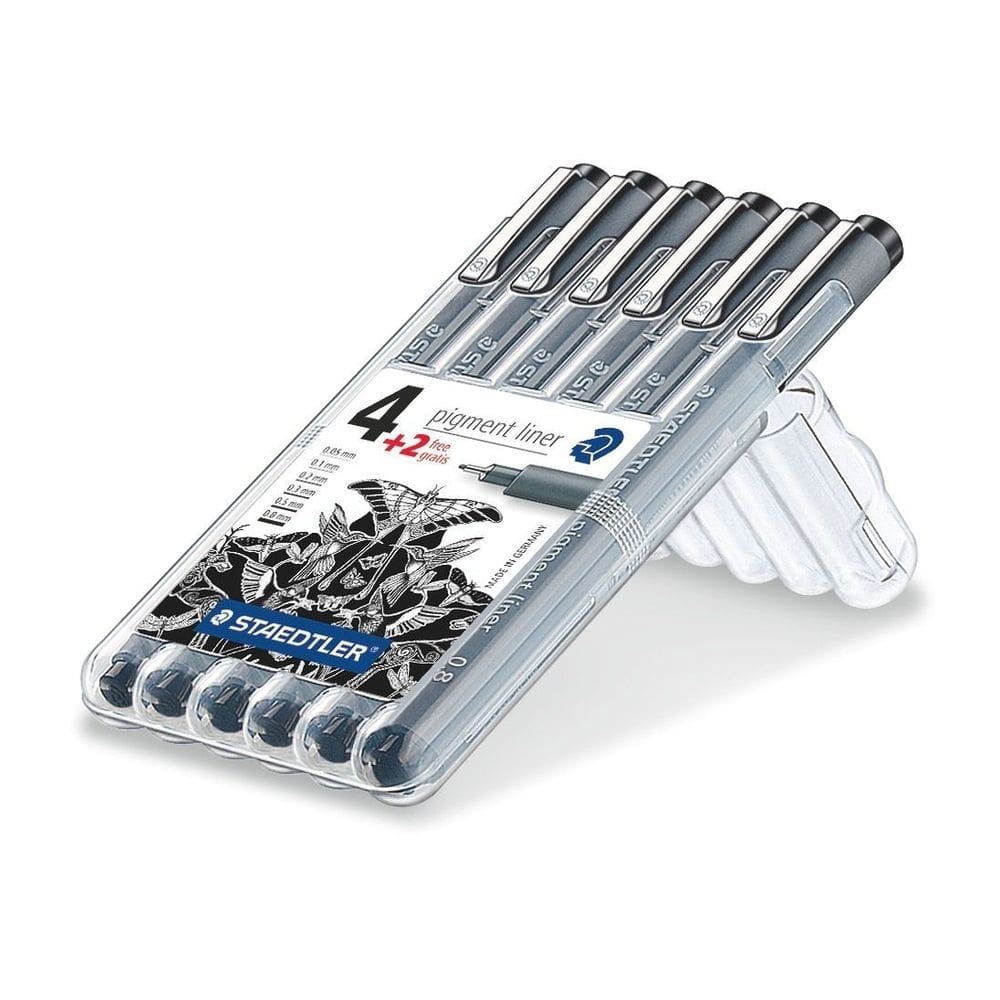 Caneta Nankin Staedtler Pigment Liner Estojo 6 un 308 SB6P