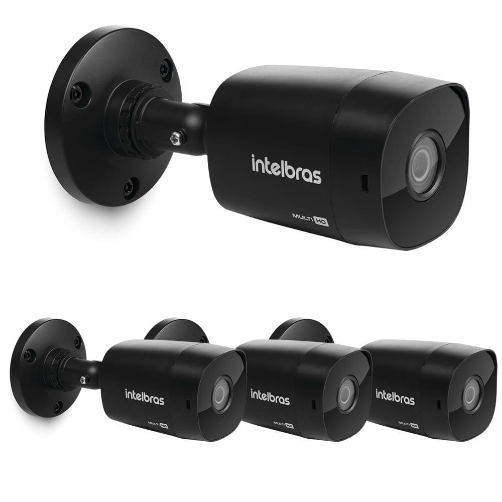 Kit 4 Câmeras Multi HD 2 Megapixels 3.6mm 30m VHD 1230 B G7 BLACK Intelbras