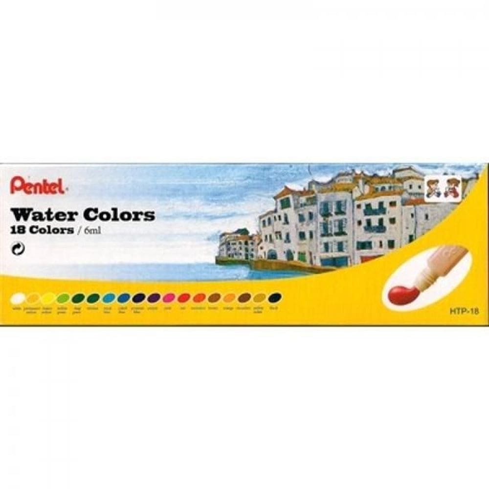 Tinta Aquarela Pentel 18 cores Water colors HTP-18
