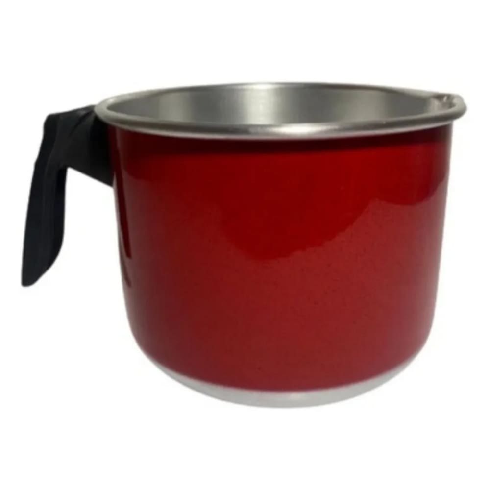 Leiteira Fervedor Caneco Vermelho Em Alumínio 14cm