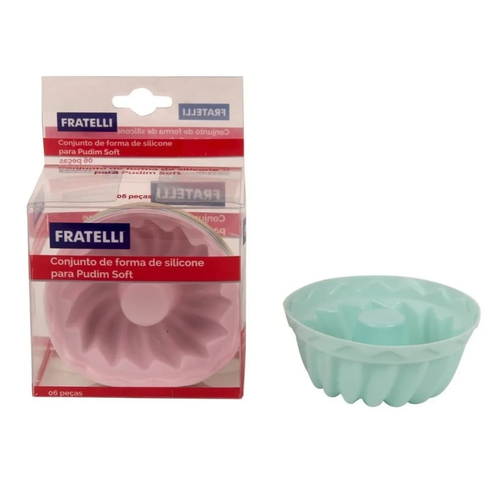 Conjunto Forma De Silicone Cupcake Mini Pudim 7cm C/ 6 Peças