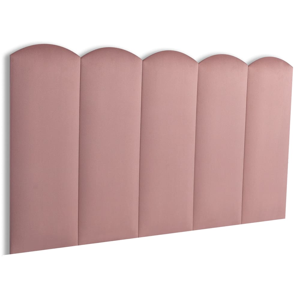 Cabeceira Solteiro Estofada Kit 5 Placas Nuvem - Veludo Nude