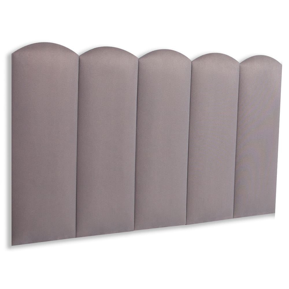 Cabeceira Solteiro Estofada Kit 5 Placas Nuvem - Suede Cinza