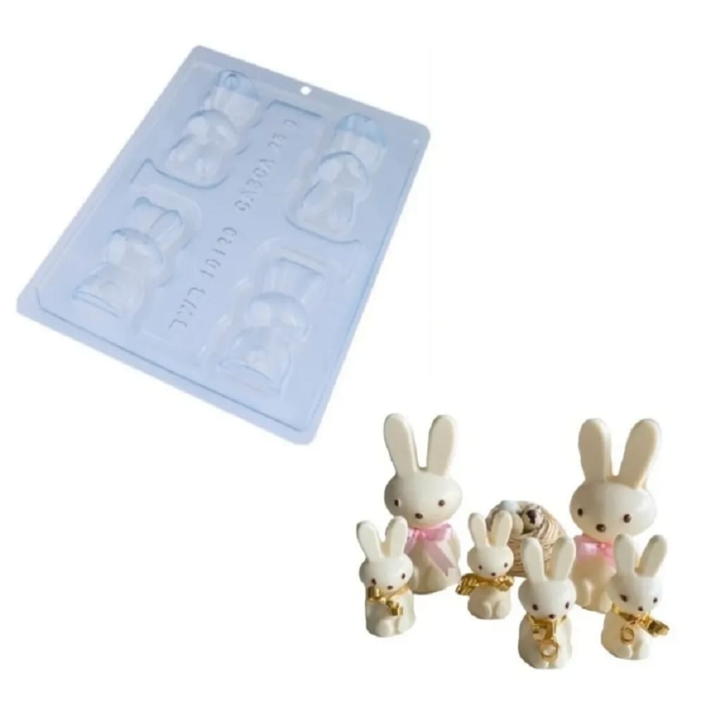4 Formas Chocolate Bwb Coelho Sentado Pequeno 3 Partes 10129