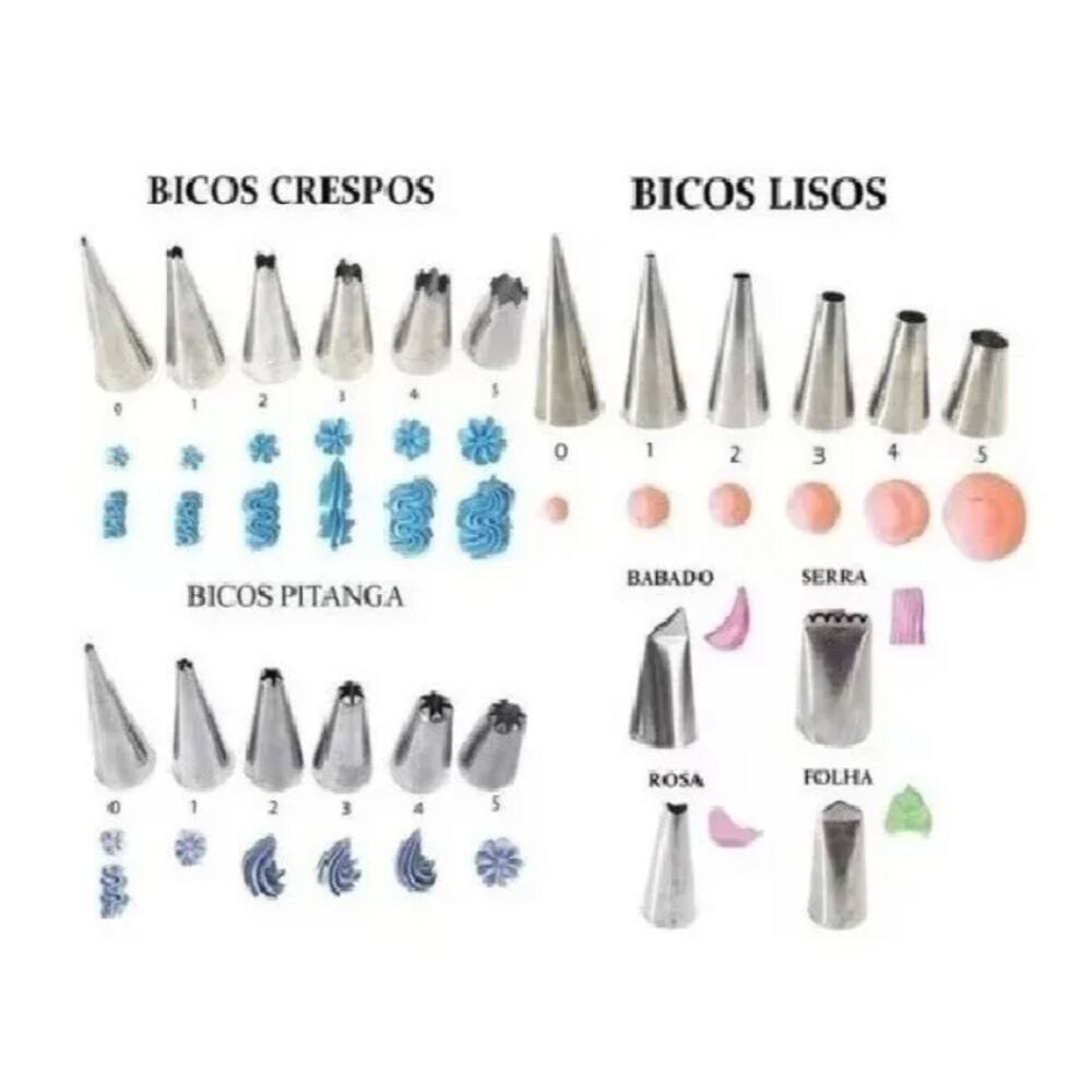 Bicos Confeiteiro 22 Peças Em Aço Inox Grande Profissional