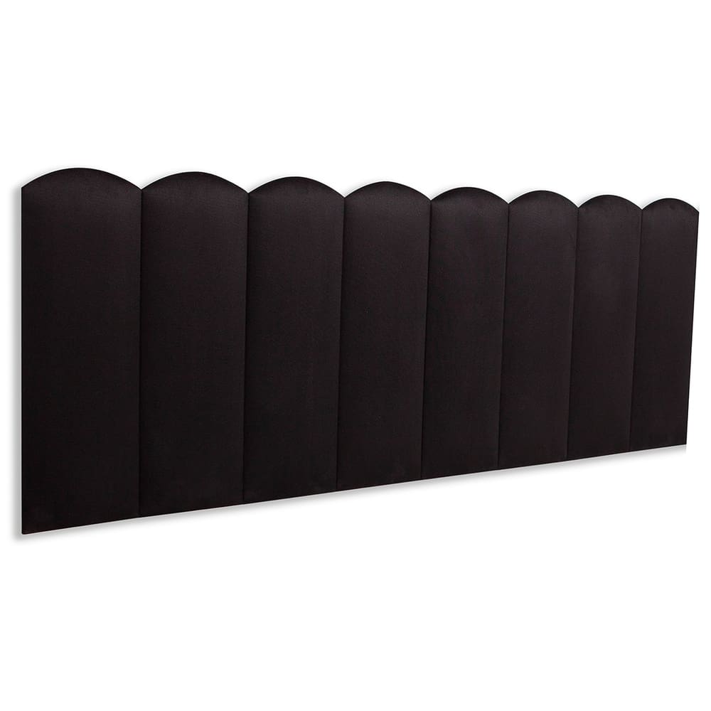 Cabeceira Queen Estofada  Kit 8 Placas  Nuvem - Suede Preto
