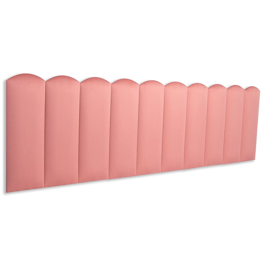 Cabeceira King Estofada Kit 10 Placas Nuvem - Veludo Rosê