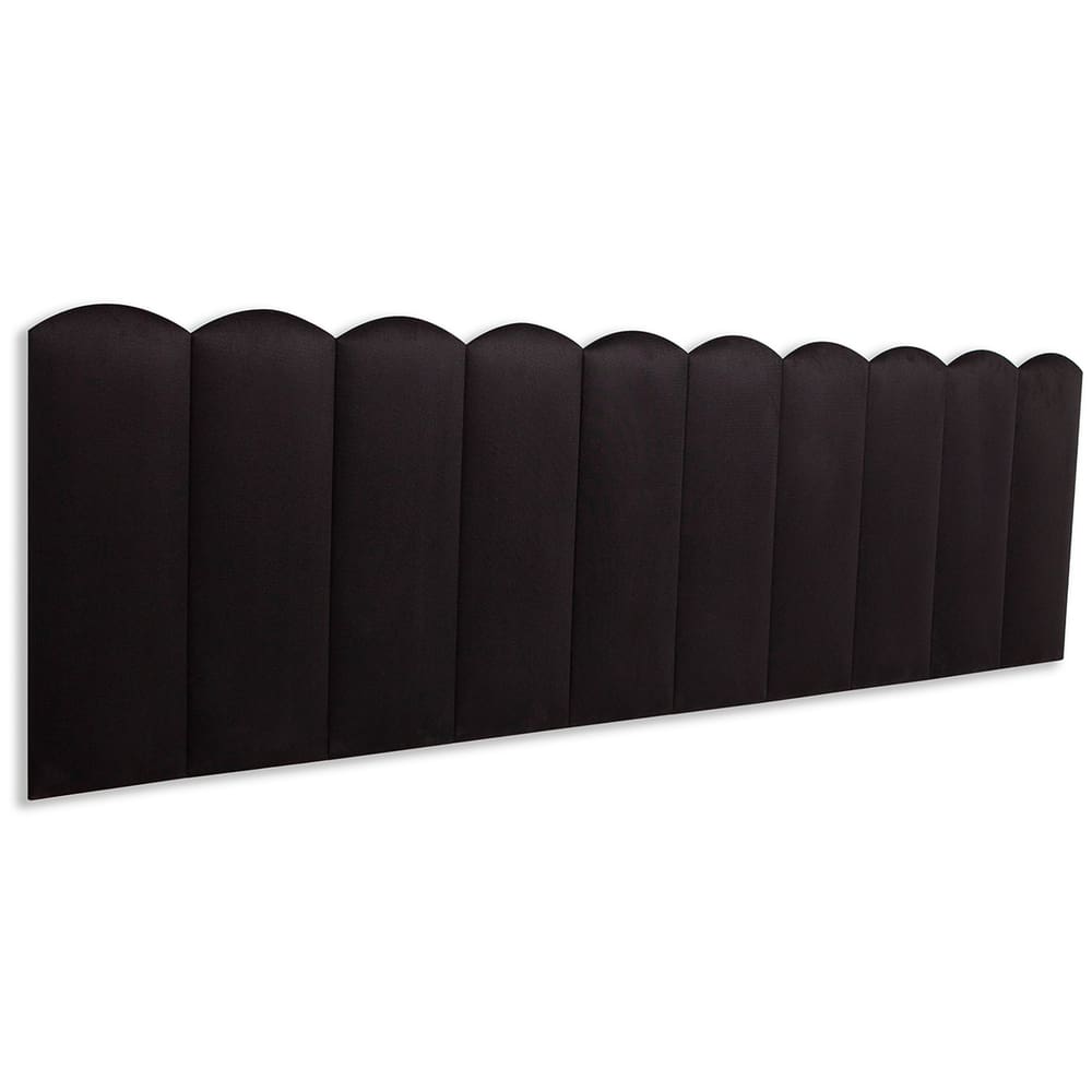 Cabeceira King Estofada Kit 10 Placas Nuvem - Suede Preto