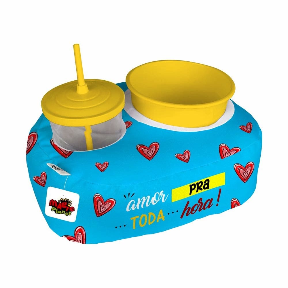 Almofada Kit Pipoca Cinema 1 Copo Canudo Balde Namorados Amor Pra Toda Hora