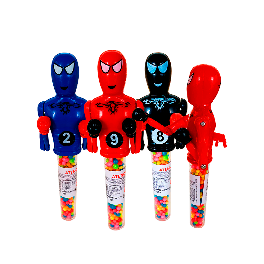 Aranha Toys: Herois c/ Balinhas Tutti Frutti caixa c 12 Unid