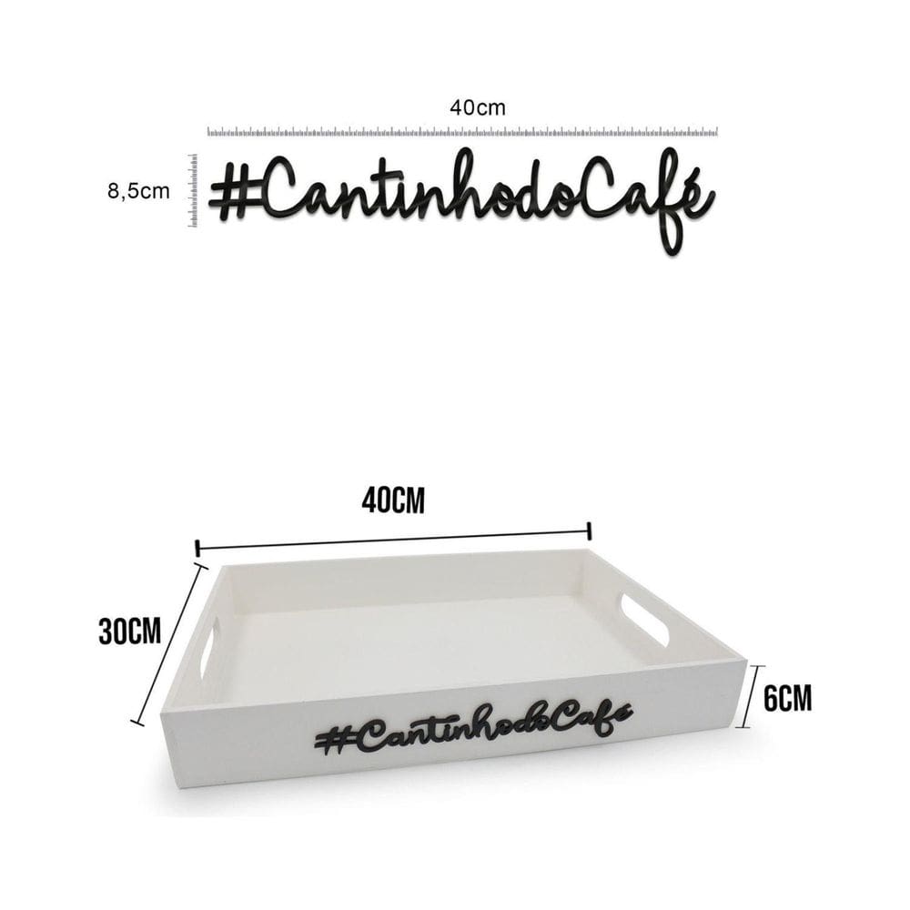 Bandeja Cantinho Do Café Decoração Cozinha Escritório Branca