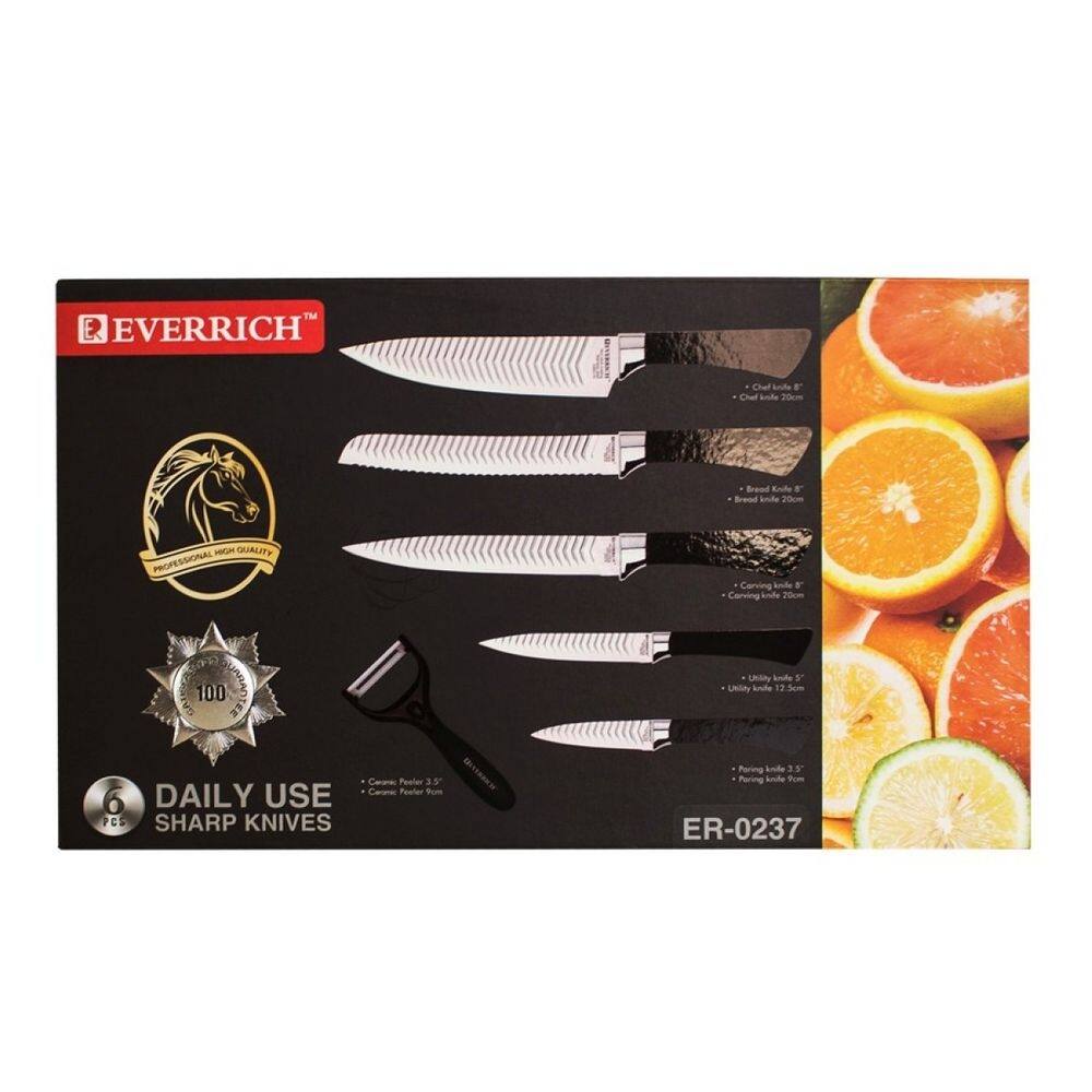 Jogo De Facas faqueiro Everrich Knife Set 6 Peças