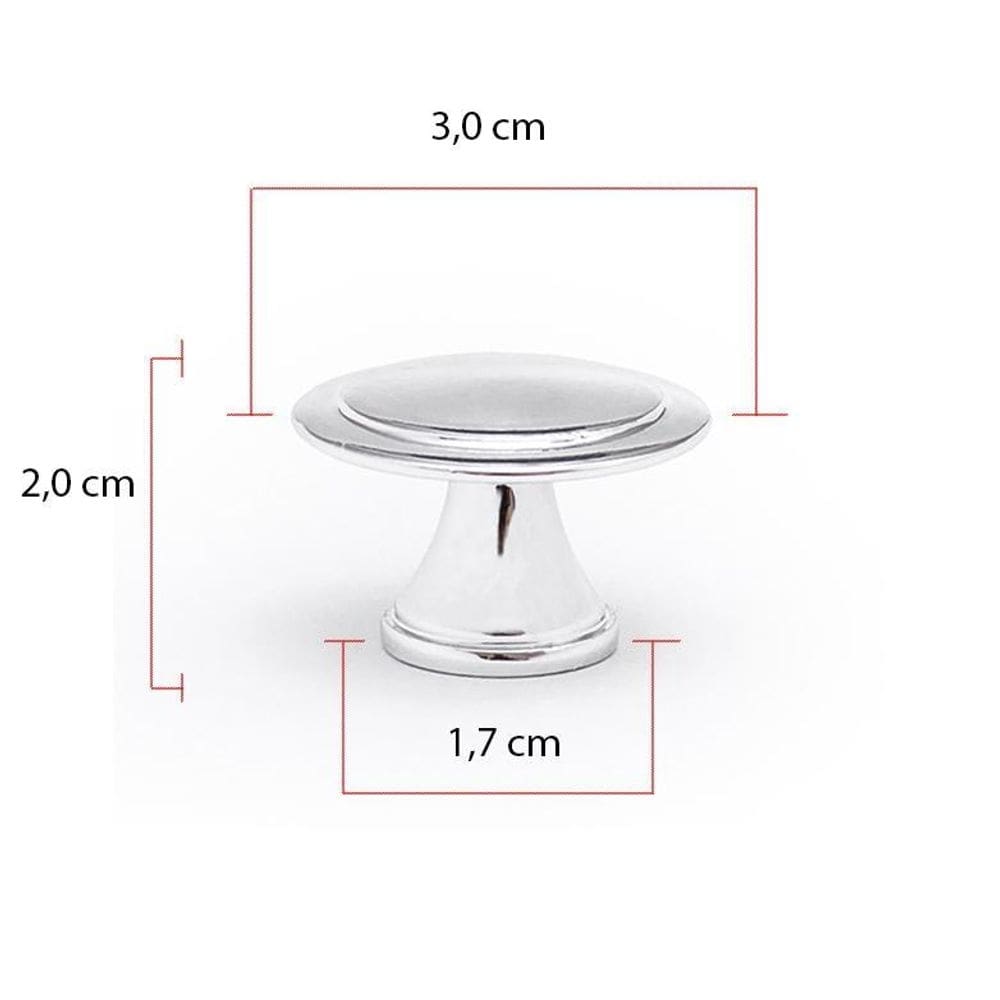 Puxador Redondo Flor Em Metal Móveis Kit 10 Unidade Puxador