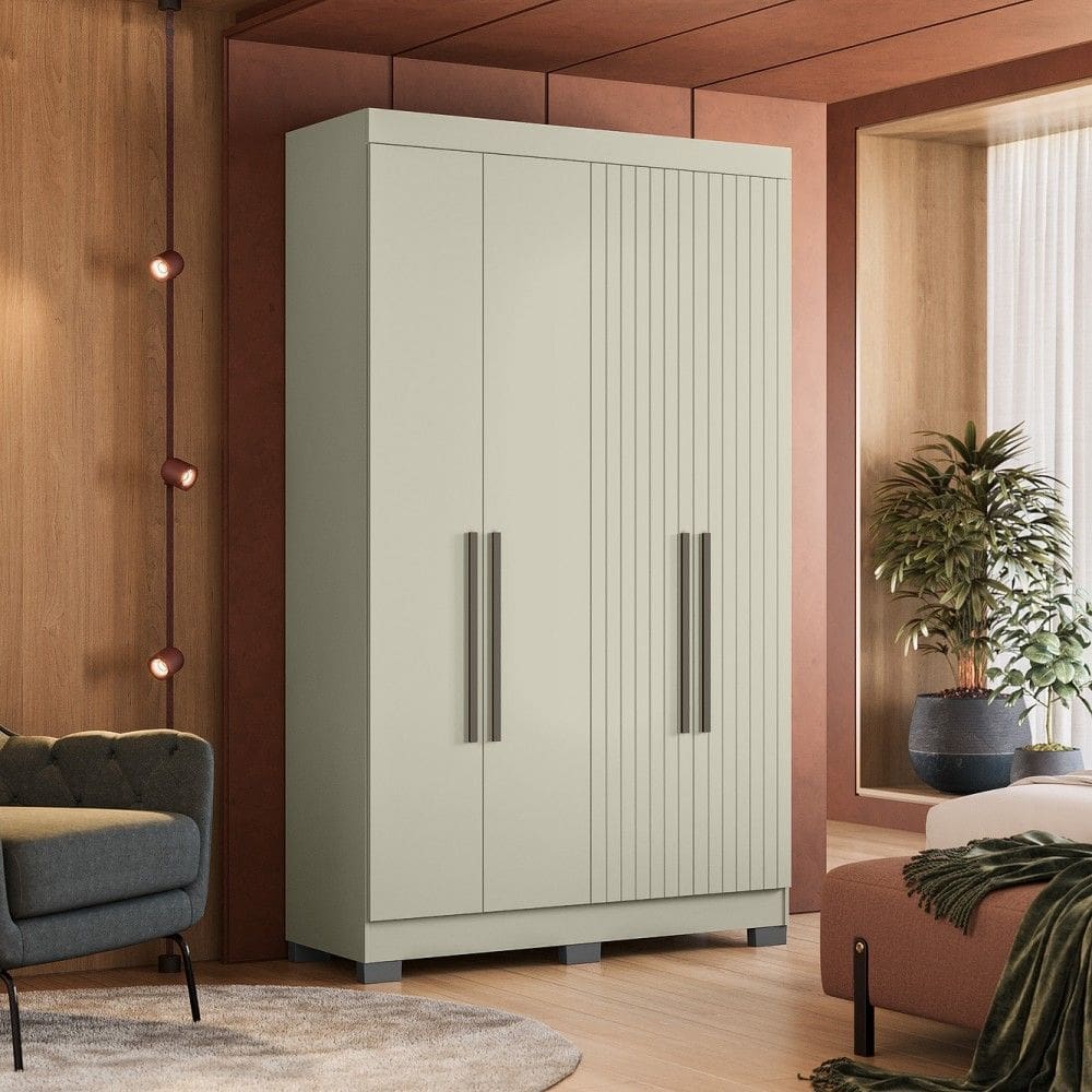 Guarda Roupa Dakota 4 Portas Off White - Olivar Móveis