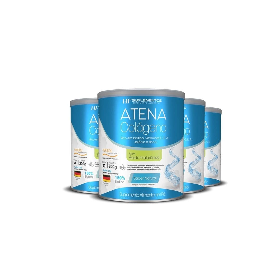 4X Colágeno Atena Verisol+Ácido Hialurônico Sem Sabor