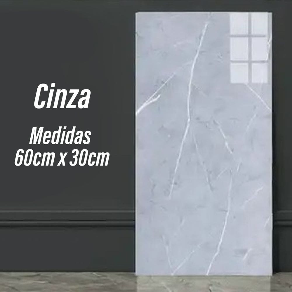 Kit 30 Placas Adesivas Mármore Parede 3d Porcelanato Lavável