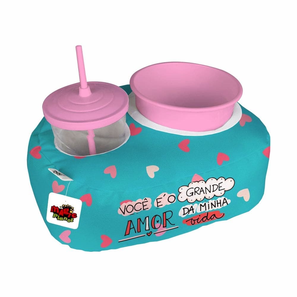 Almofada Kit Pipoca Cinema 1 Copo Canudo Balde Namorados