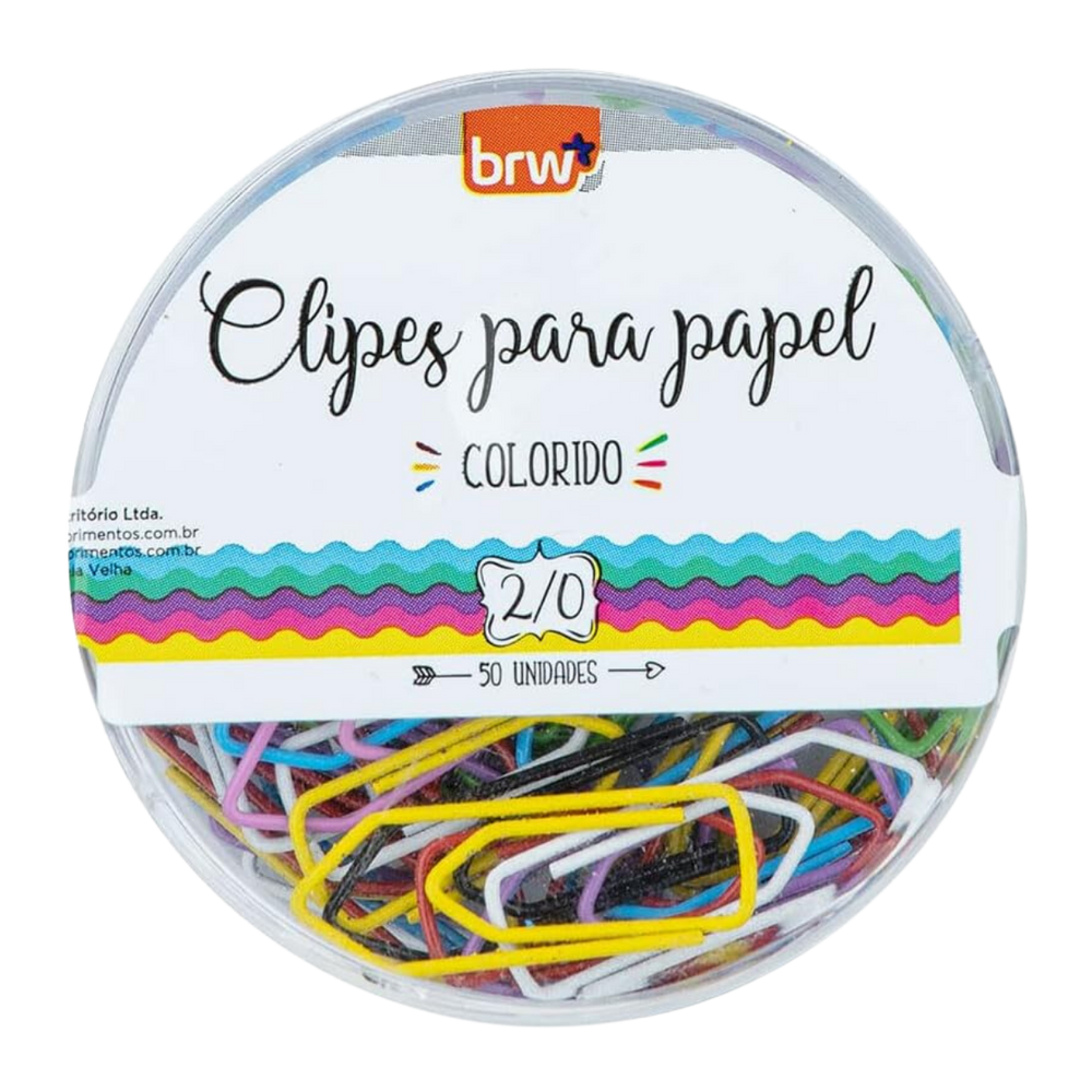 Clips 2/0 Com 50 Unidades Colorido Brw