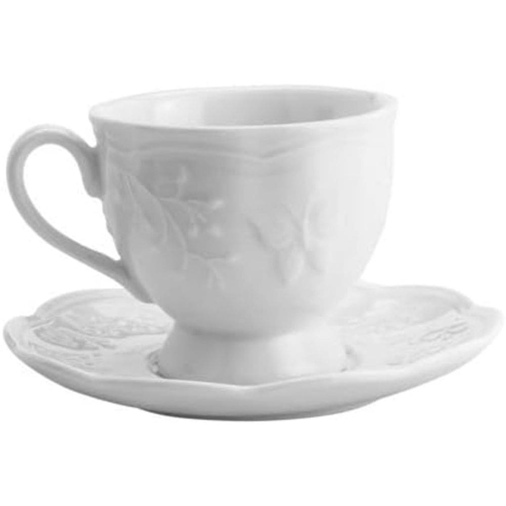 Xícara de Chá de Porcelana New Bone Butterfly Flower 200ml -