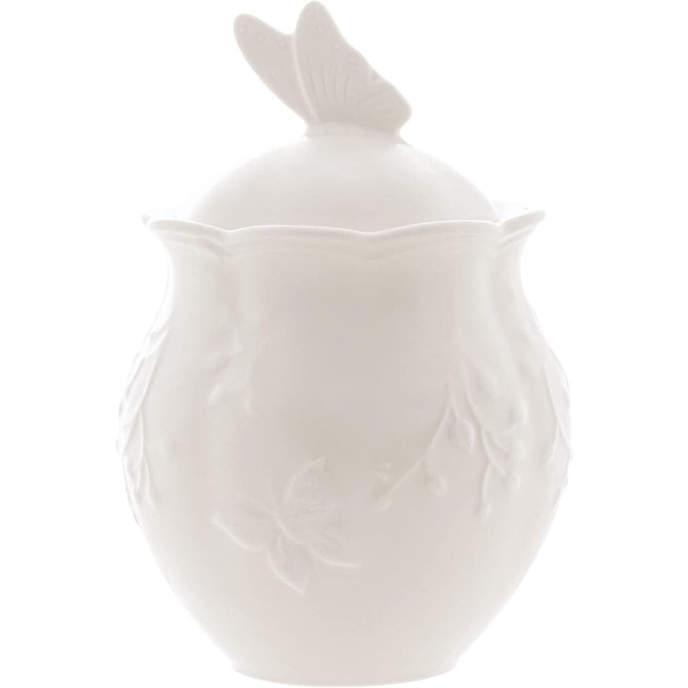 Açucareiro de Porcelana New Bone Butterfly Flower 9,5cm x 9,