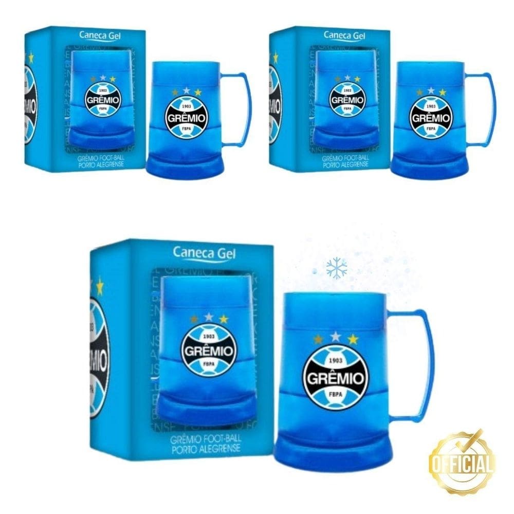 Kit 3 Canecas Copo Gel 300Ml Térmica Chopp Cerveja Time