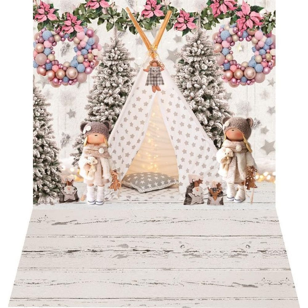 Fundo Fotográfico Newborn Em Tecido Natal 1,50X2,20