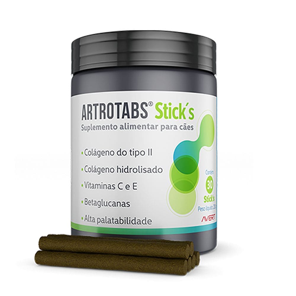 Suplemento Alimentar Avert Artrotabs Sticks para Cães com 30 Unidades