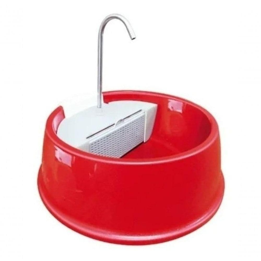 Fonte Bebedouro Bivolt Hidratação Para Cães E Gatos Cor:vermelha