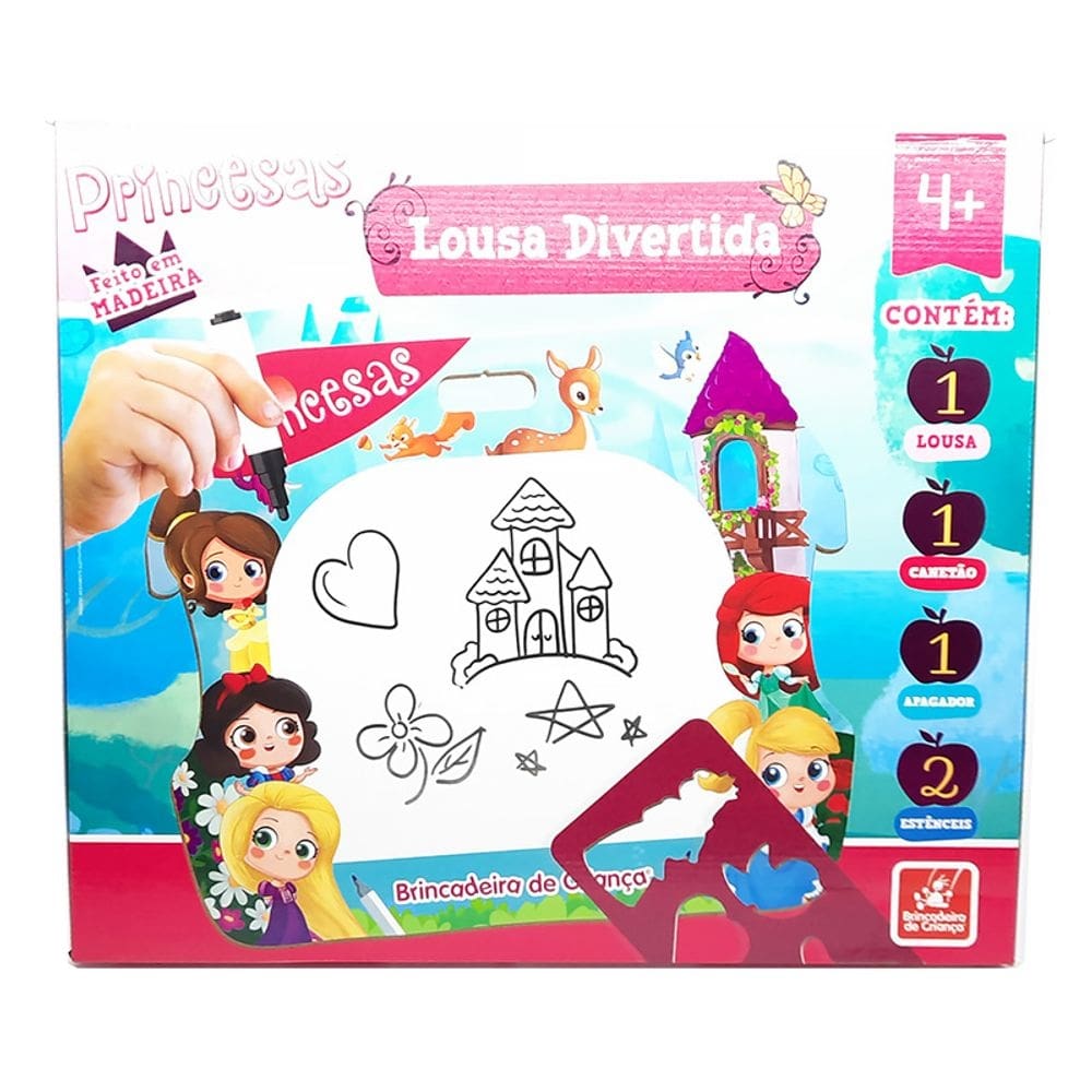 Lousa Divertida Princesas em Madeira 2617 - Brincadeira de Criança