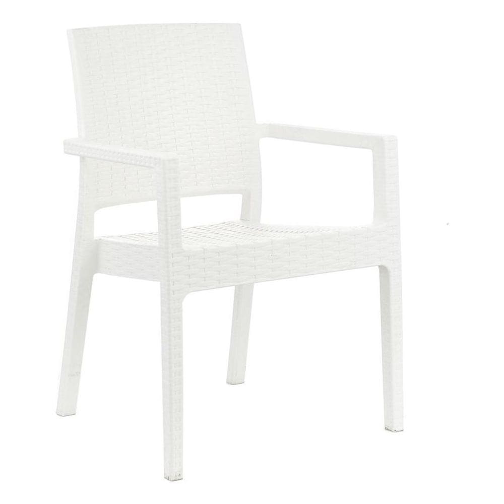Poltrona Milano De Vime Rattan Sintetico E Jardim Branca