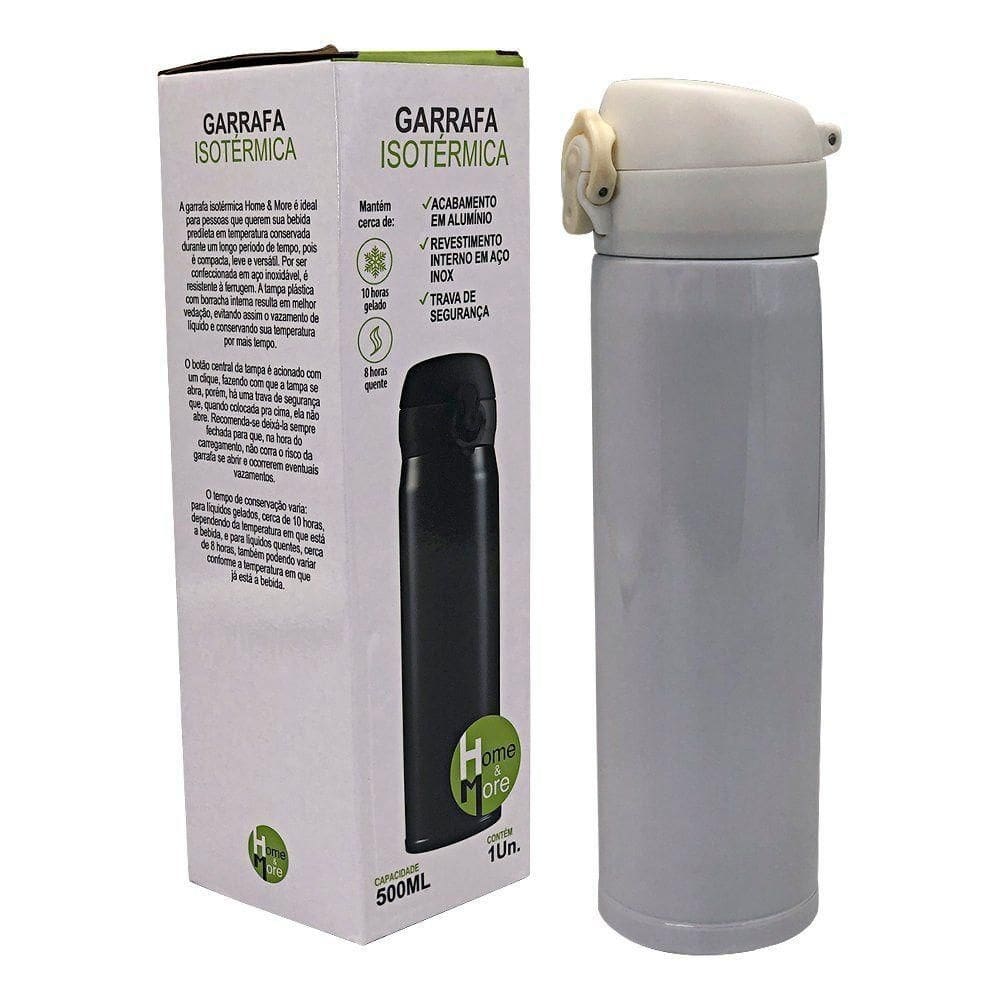 Garrafa De água Térmica 500ml Inox Trava De Segurança Branca