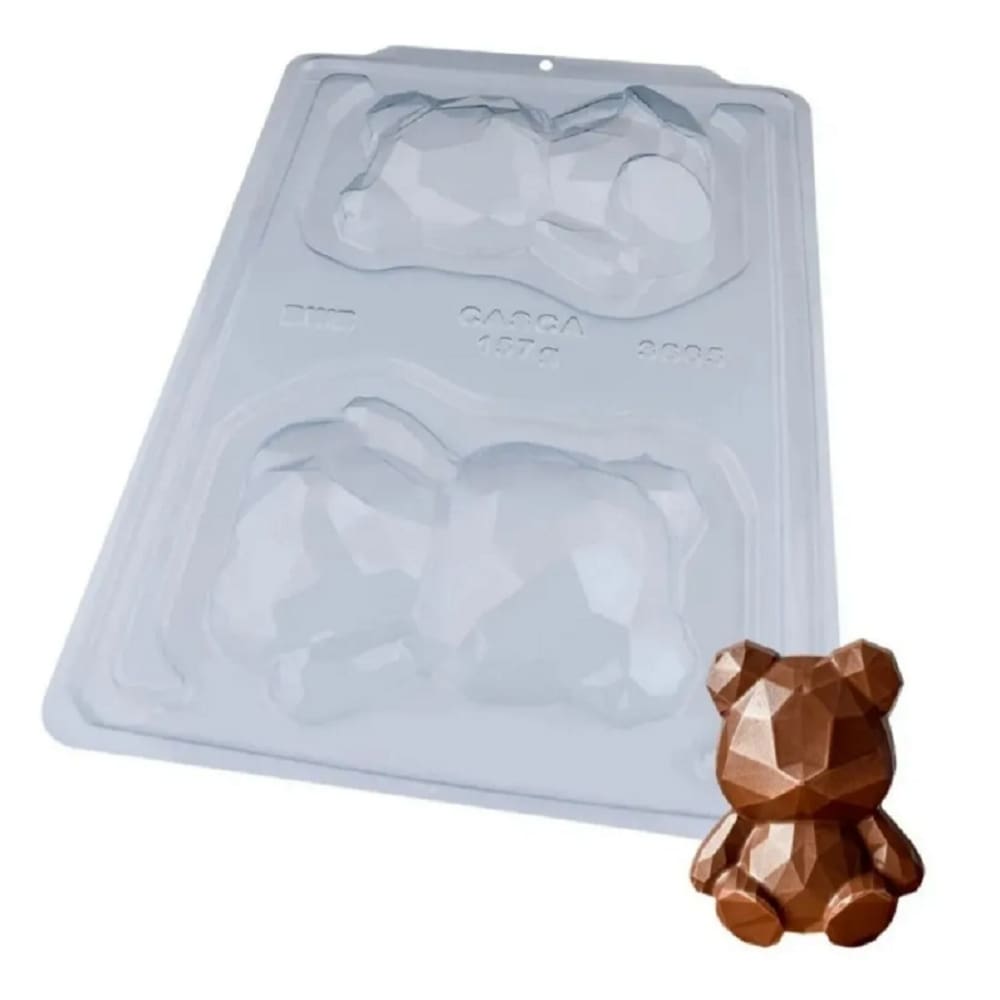 10 Formas Com Silicone P/ Chocolate Bwb Urso Lapidado 3665