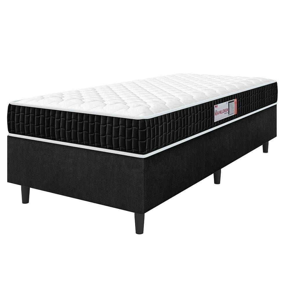 Cama Box Colchão Solteiro Espuma D33 New Millenium 88x57cm Preto/branco Hellen Pret/branc