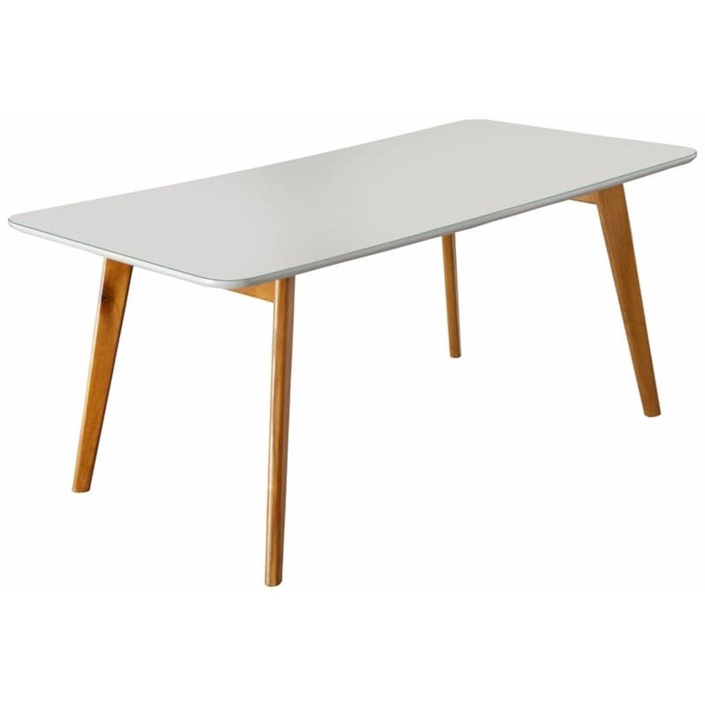 Mesa de Jantar com Vidro Madeira Maciça - Slim-1,60x0,90m - Móveis Mundial