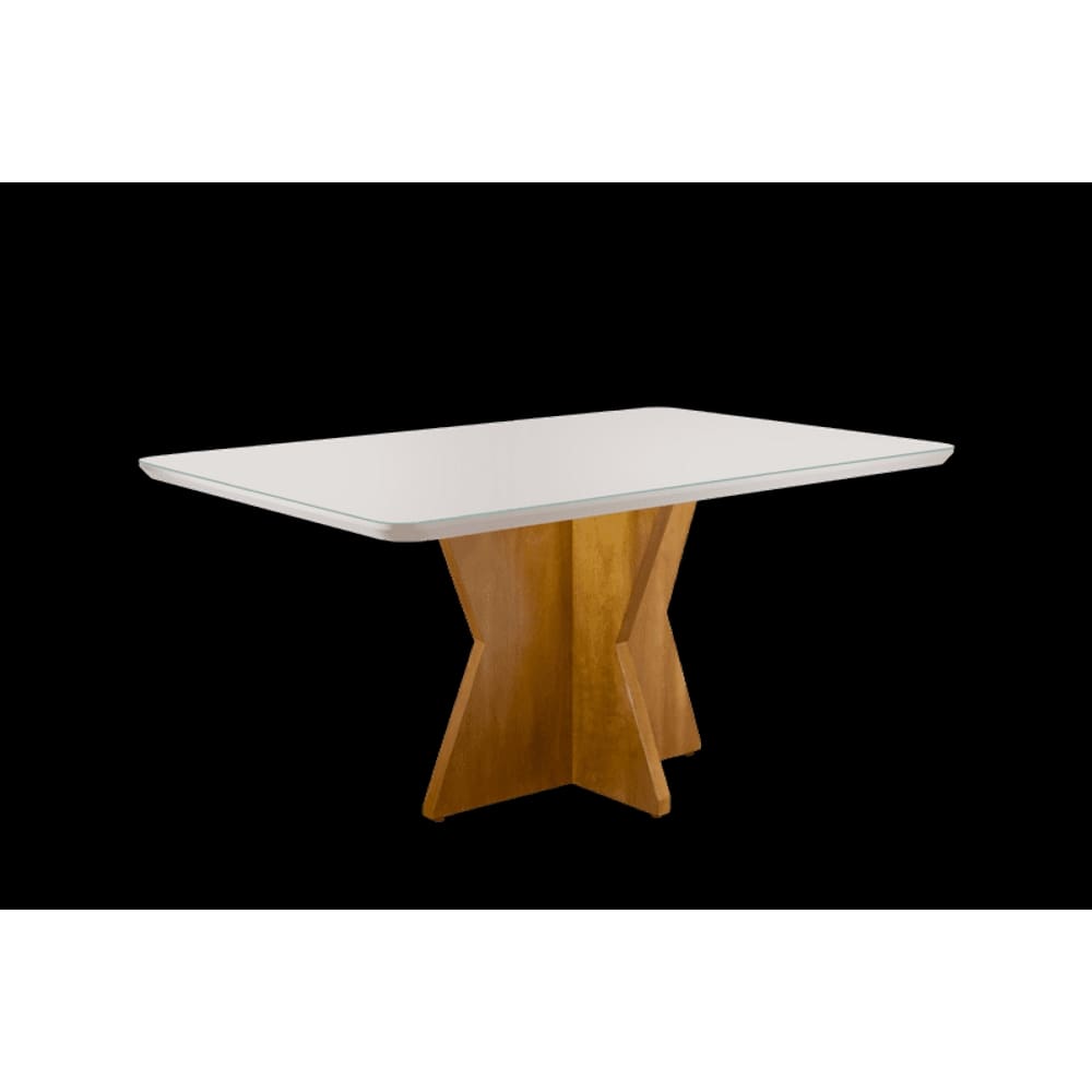 Mesa de Jantar Moderna com Vidro - Cristal-1,60x0,90m - Móveis Mundial