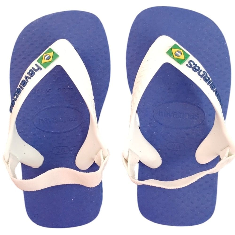 Chinelo Havaianas N.B. Brasil Logo Azul Naval