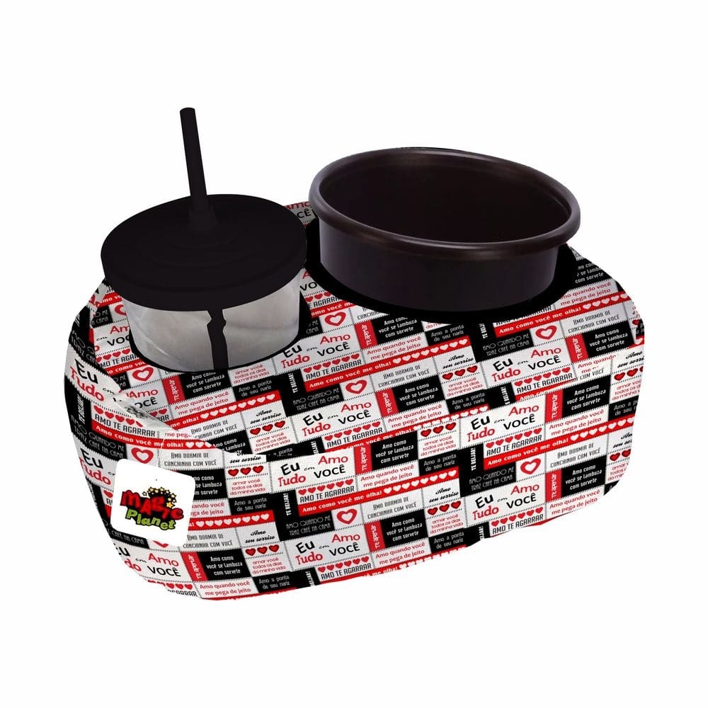 Almofada Kit Pipoca Cinema 1 Copo Canudo Balde Namorados Amo Tudo Em Você