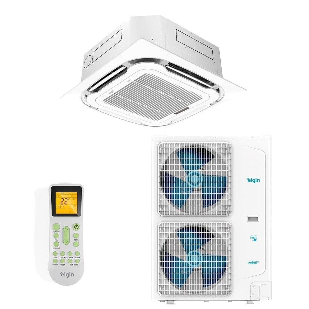Ar-Condicionado Split Inverter Cassete 58000 BTUs Elgin Plus Só Frio KDFI60C2NA / KDFE60C2CA / KDZP00N2DA 220V