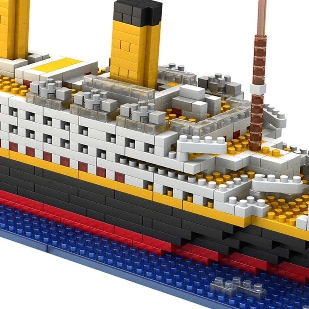 1860 peças blocos de montar mega navio titanic com caixa