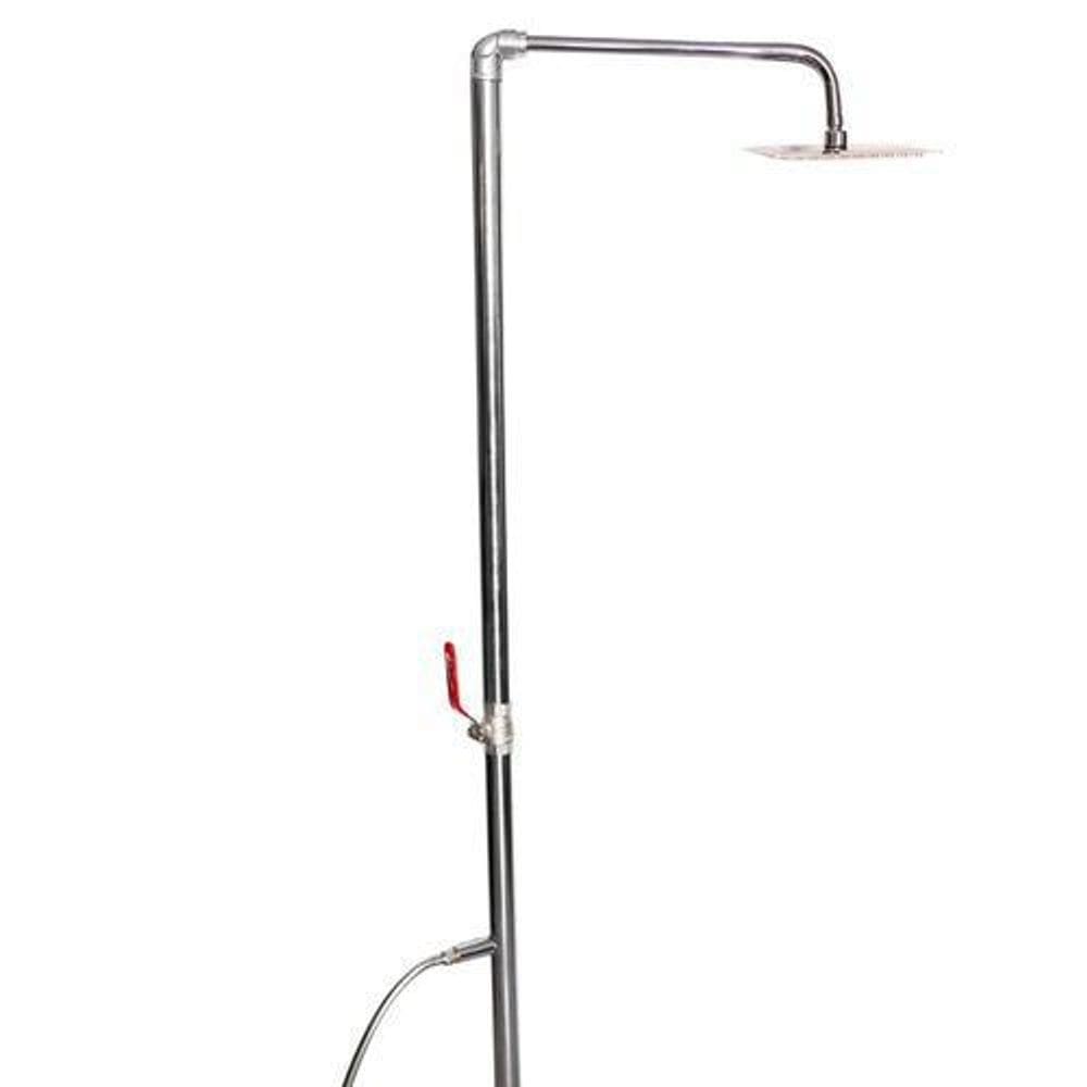 Chuveiro em inox para áreas externas com ducha quadrada