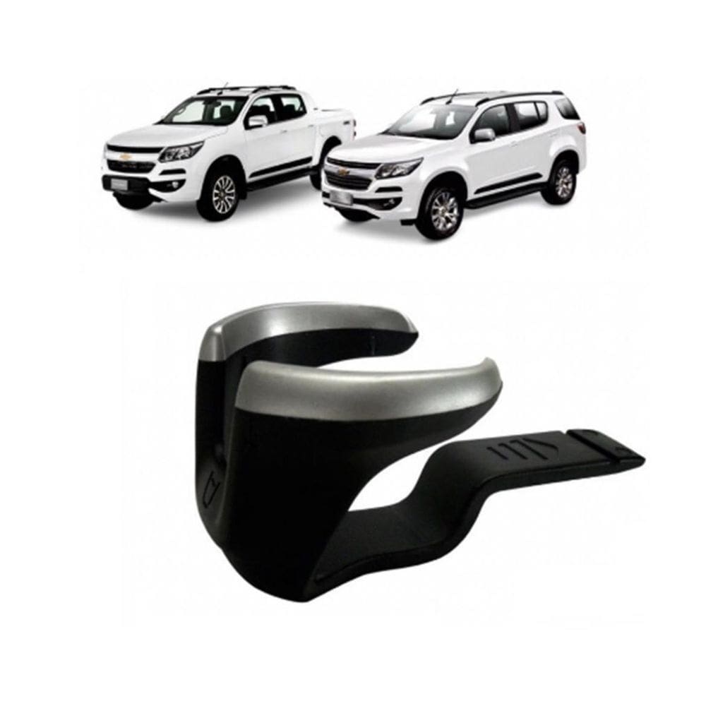 Porta copos s10 trailblazer 2017/2019 preto borda prata