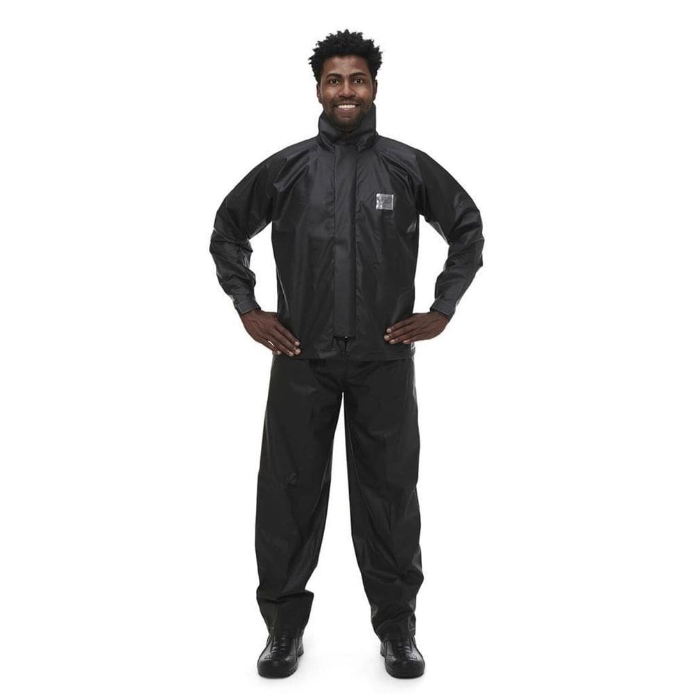 Conjunto Capa Chuva Motoqueiro Motoboy Pvc Impermeável Preto