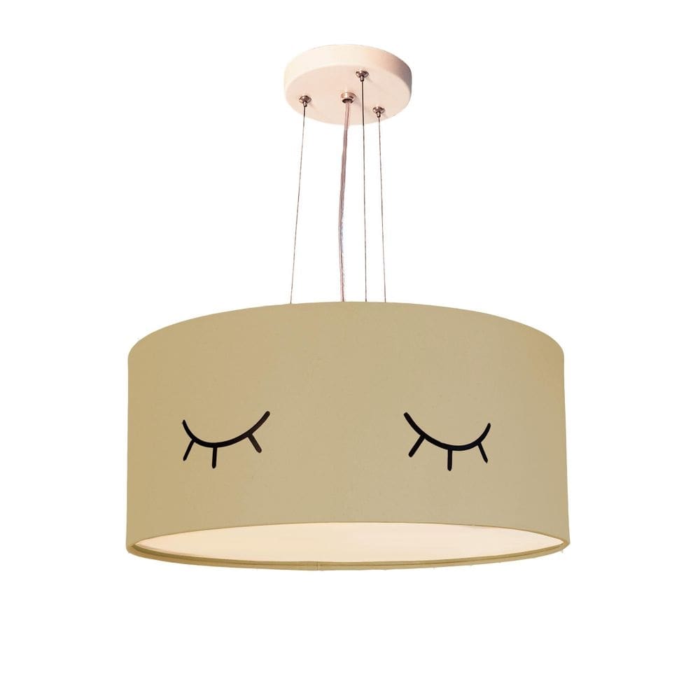Lustre Pendente Infantil Olhinho Cúpula Branco 30X15 2E27